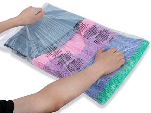 PaknSeal 16x22 Self Seal Poly Bags, Clear, 100 Count, Suffocation Warning