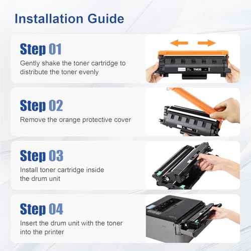 Compatible TN830 Black Toner Cartridge Replacement for Brother TN830 TN830XL TN-830 TN-830XL Work with HL-L2400D HL-L2460DW HL-L2480DW HL-L2405W MFC-L2820DW Printer (2 Pack,with Chip)