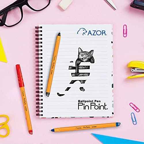 Pin Point Fine Point Writing Pens 0.7mm ? Ballpoint Pens Assorted (50 Pack: 30 Black, 15 Blue, 5 Red)