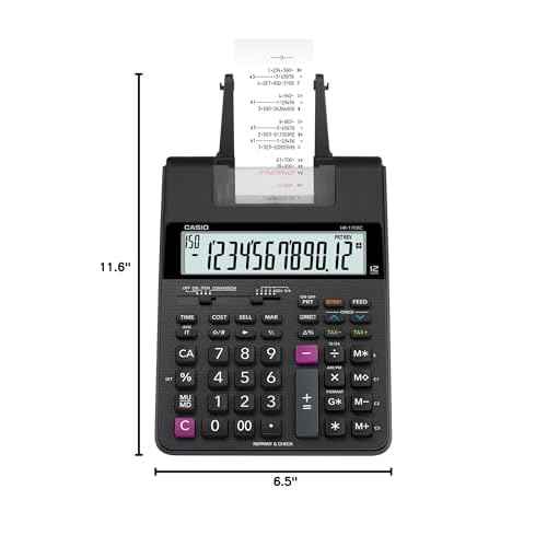 Casio HR-170RC Printing Calculator, Black, 2.6" x 6.5" x 11.6"