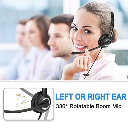 Cisco Phone Headset Mic Noise Cancelling Compatible with Cisco Phones 6861 7942g 7965g 8841 8851 8861 8945 8961 Series Model Includes U10 RJ9 Cord and 3.5mm Jack Adapter