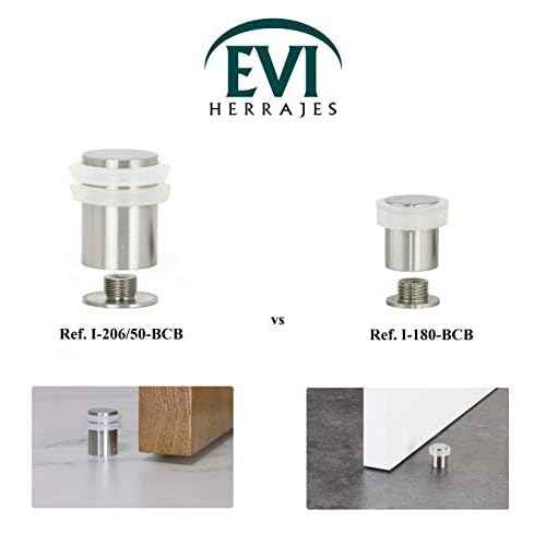 EVI Door Stopper | Stainless Steel Brass Floor Door Stop - Screw Fastening - Heavy Doors - 1.37 x 2.04 Inch Door Stop