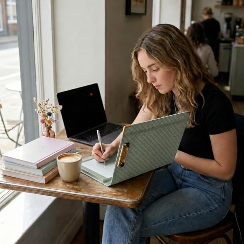 ZICOTO Sage Aesthetic Clipboard Binder with Dividers – 3 Ring Organizer