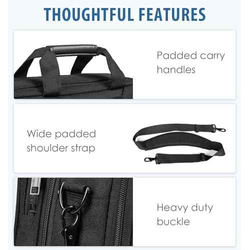 EMPSIGN Laptop Case Briefcase, 17.3 Inch Laptop Bag Expandable Messenger Bag for Men & Women Water Repellent, RFID Blocking Shoulder Bag Canvas Bag for Work, Business Travel