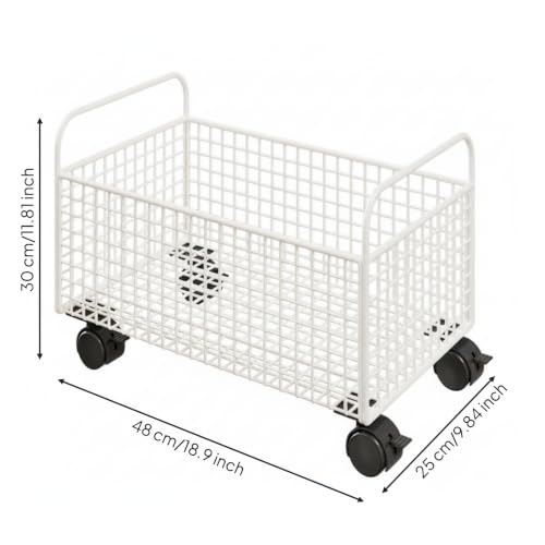 Mobile Book Cart with Handle - Black, Medium Capacity
