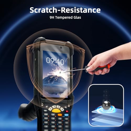 3pcs MC9300 Tempered Glass Screen Protector Replacement for Zebra Symbol MC9300 MC930B-G Handheld Barcode Scanner Mobile Computer,9H Scratch-resistant Clear