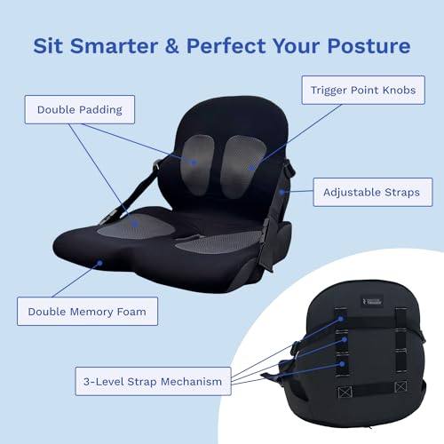 Lumbar Support Pillow for Office Chair | Adjustable, Doctor-Developed Memory Foam Back Seat Cushion | Ergonomic Pressure Relief & Enhanced Blood Flow (New & Improved)