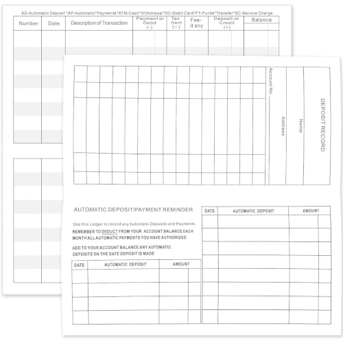 Zenithgoods 16 Pack Checkbook Register - Large Print, 6x3", Personal/Business Ledger