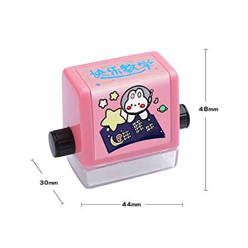 4PCS Teaching Stamps for Kids,Smart Math Roller Stamps,Math Practice Stamps,Addition Subtraction Multiplication Division Math Learning Stamps for Home Preschool Kindergarten Classroom Supplies