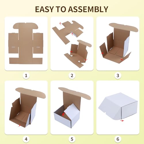 WIFTREY 12x9x6 inches White Shipping Boxes pack of 15, Corrugated Cardboard Boxes 12 x 9 x 6 for Packaging Small Business, Moving, Mailing