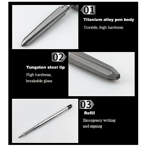 Titanium Ballpoint Pen, Multifunctional Pocket EDC Pen with Cap Luxury Pen, Office Business Signing Pen, Writing, Office, Business Unisex