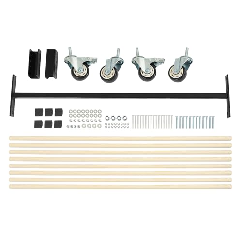 Heavy-Duty Steel 4-Tier Mobile Paper Rack with Lockable Casters for Workshop & Studio