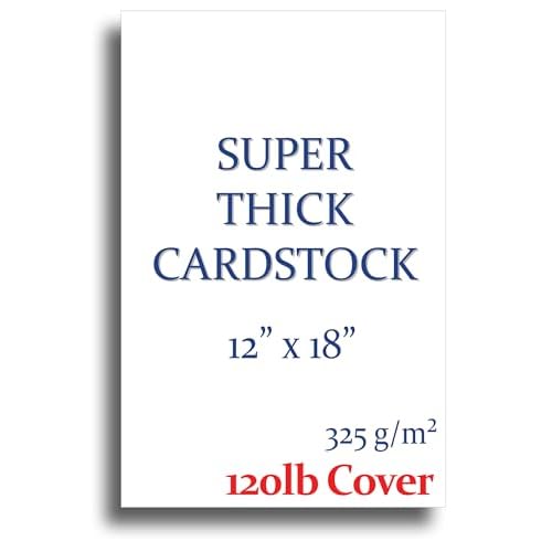 Super Thick 120lb Cover 12" x 18" Cardstock for Inkjet or Laser Printers - 100 Sheets - Heavy Printer Paper - Matte Finish White - Great for Cards, Menu's, Posters, Covers