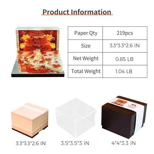 MACTANO 3D Art Calendar Memo Pad 2026, Creative Time Piece Calendar New Maple Tree Rip Away Paper Carving Sticky DIY Note