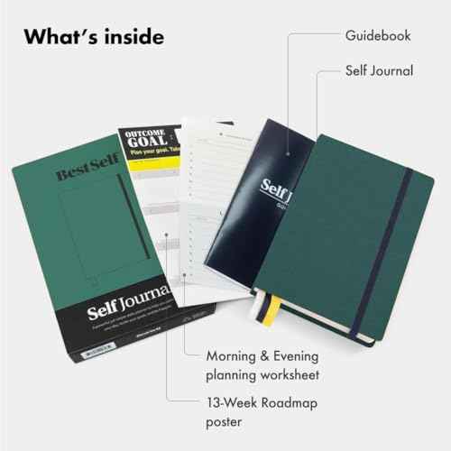 BestSelf 13-Week Self Journal & Goal Planner ? Undated Daily ADHD-Friendly Journal for Men & Women | Productivity, Gratitude, Reflection & Habit Tracker | 2025 Life Organizer with Prompts, Forest Green