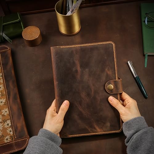 Genuine Leather Cover for Top Steno Pad 6¡± x 9¡± notepad, leather cover portfolio Compatible with Rocketbook Flip Executive Size Notebook W03-NB69