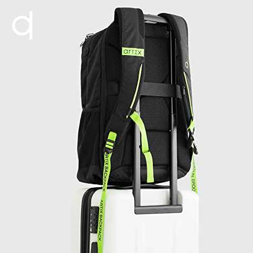 ARTIX¢ç Waterproof Laptop Backpack for Men & Women | Large 17.3-inch Travel Backpack | Stylish & Durable Computer Bag for Business, Office & Work | Versatile Rucksack for Adults (Black/Green)