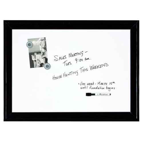 Quartet Magnetic Dry Erase Board, 17" x 23" Whiteboard/White Board, Black Frame (79282)