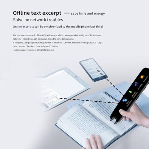 Translator Pen, Reading Pen for Dyslexia, Pen Scanner Text to Speech Device, 117 Languages Digital Pen Reader, Translation Pen Scanner for Students Adults Traveler Business