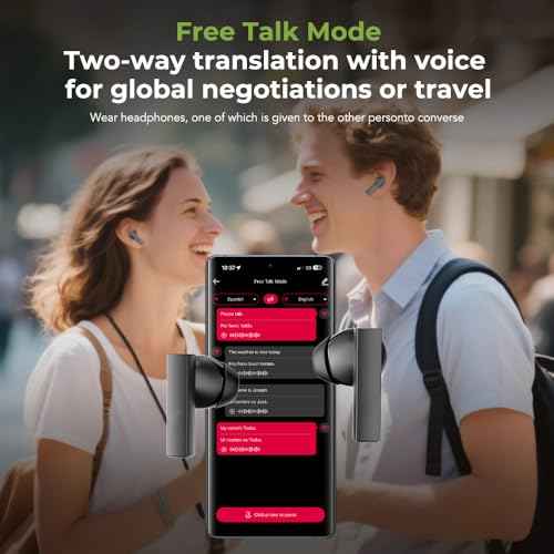 NE40 AI Translation Earbuds in Real Time, Language Translator Headphones with LCD Touch Screen Audifonos Traductores Ingl?s Espa?ol Support 140 Languages for Travel Business