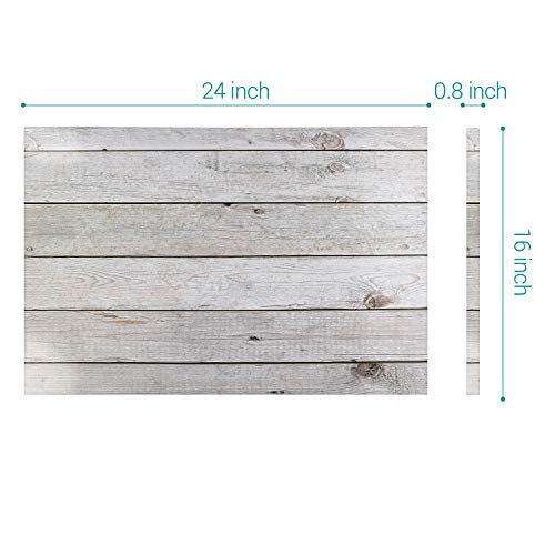 Navaris Magnetic Dry Erase Board - 16 x 24 inches Decorative White Board for Wall with Design, Includes 5 Magnets and Marker - Wooden Planks