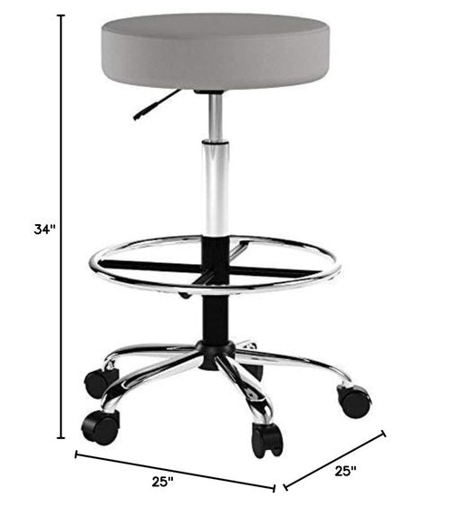 Boss Office Products Adjustable 16" Drafting Stool, Grey