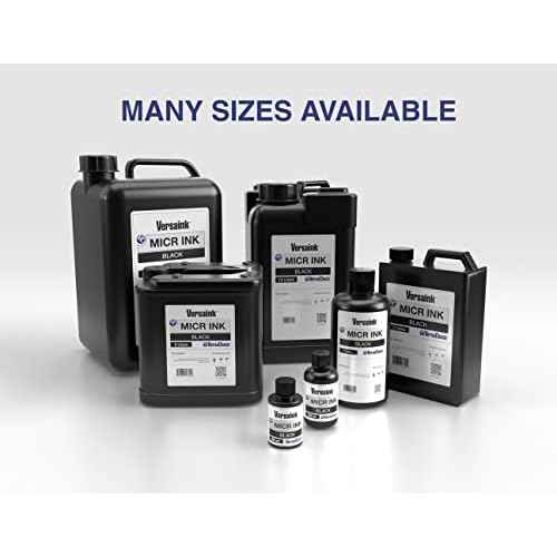 VersaInk-Nano Black MICR Ink -100ml ? Magnetic Ink for Check Printers and All-in-One Inkjets, MICR Black (VIMB1S-6512)