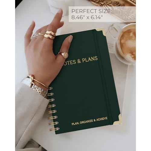 ZICOTO Aesthetic Daily Planner And Notebook With Hourly Schedule - Aesthetic Spiral To do List Notepad For Work/Home to Organize Tasks And Appointments - Stylish School/Office Supplies Book For Women