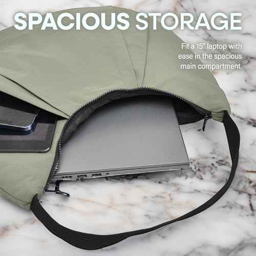 Nupouch Boho Purses for Women - Spacious Boho Purse in Water-Repellent Nylon, 17" x 15" Shoulder Bag for Laptop