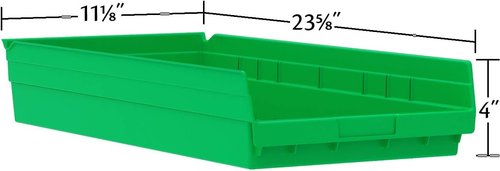 Akro-Mils 30174 Plastic Nesting Shelf Bin Box, (24-Inch x 11-Inch x 4-Inch), Yellow, (6-Pack)