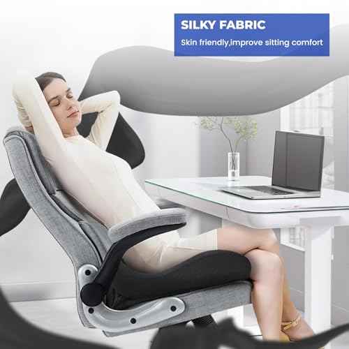 Raised Tail & Wide U-Shaped Memory Foam Office Chair Cushion for Hip & Coccyx Pain Relief During Long Sitting -Bucket Shape Seat Cushion for Office Chair, Car Seat, Desk Chair, Wheelchair (Large,Gray)