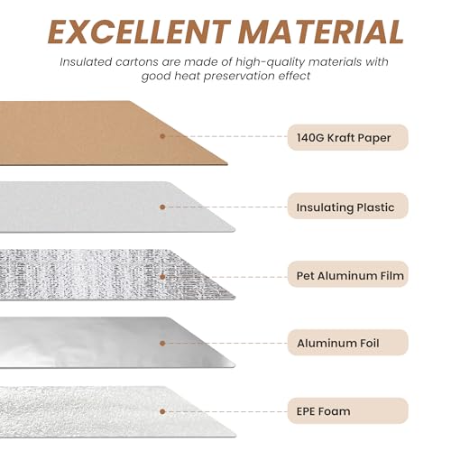 4 Pack Insulated Shipping Boxes with Aluminum Foil Liner,Thermal Insulation Cold Pack Shipping Boxes for Frozen, Reusable Styrofoam Cooler Box, Small Mailing Box, 12''x10''x7''