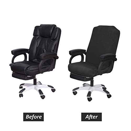 SARAFLORA Large Black Office Chair Cover with Zipper, 1PCS / 1 Piece
