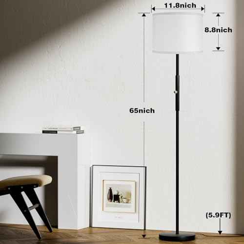 PARTPHONER Floor Lamp for Living Room Bedroom with Lampshade Stencil, 65¡¯¡¯ Modern Tall Lamp Simple Design Standing Lamps for Kids Room Home Office Reading, Bulb Included