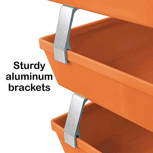 Acrimet Facility 4 Tier Letter Tray, Side Load, Letter Size/A4, Desktop File Organizer, Plastic (Orange Citrus)