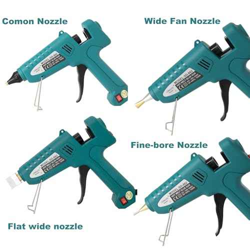 Professional Hot Glue Gun Kit with Case, Full Size Hot Glue Guns Luxury Set with 4Pcs Different Interchangeable Copper Nozzle Set and Glue gun Sticks 12Pcs