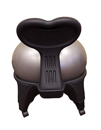 JFIT Stability Ball Chair, 5' to 6'3" Black – Includes Base, Wheels & Risers