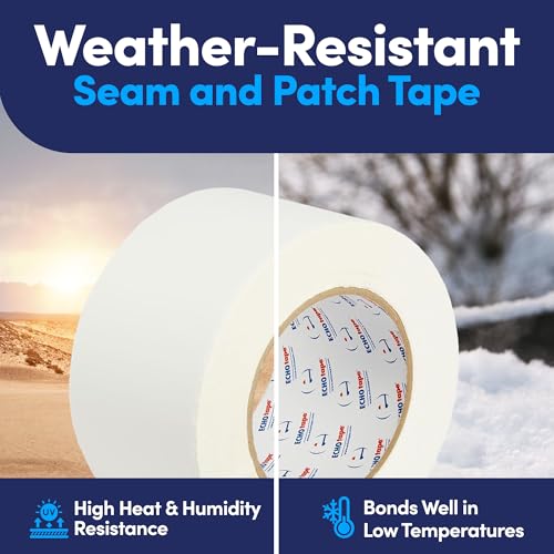 ECHOtape VI-V6460 | White Vinyl Patch & Seam Tape | Metal Building Insulation Repair | 2.83 in x 50 yds