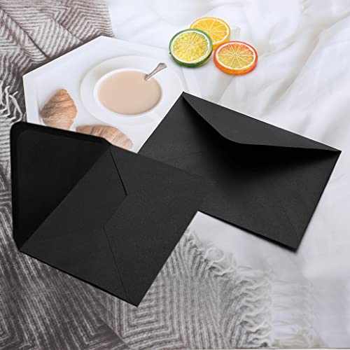 Black 5x7 Envelopes with V-Flap - 50 Pack for Invitations & Photos