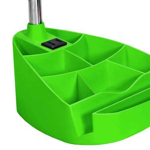 Simple Designs LD1094-GRN 18.5" All-in-One Gooseneck Desk Lamp with iPad Stand, Book Holder, and Convenient Charging Outlet, for Office, Bedroom, Living Room, Green