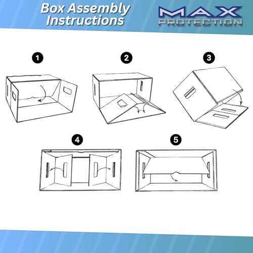 Max Pro Comic Book Storage Boxes - Short Cardboard White Case for 150-175 Comic Books - Double Thickness Design - Premium Stackable Book Box for Silver Age & Modern Comics (Pack of 3)