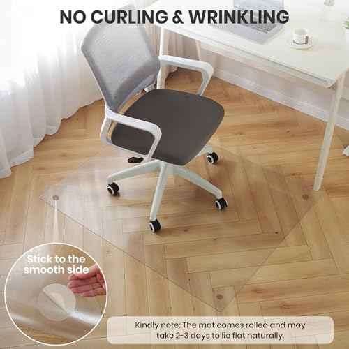 Clear Chair Mat for Hardwood Floor, 48 x 60 Inch Large Office Chair Mat, Plastic Floor Protector, 4'¡¿5' Area Rug for Living Room, Heavy Duty Wood Tile Floor Mats for Home Laundry Dining Area