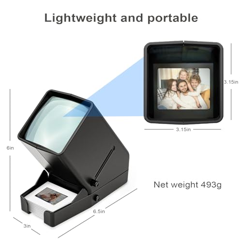 DigitConvert 35mm Slide & Film Negatives Viewer with 3X Magnification & LED Light