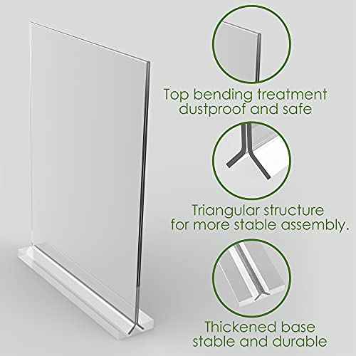 newnewshow 8.5x11 Acrylic Sign Holder 3 Pack Vertical Double-Sided Display (Optional 8.5x11 8.5x5.5 5x7 Horizontal and Vertical)