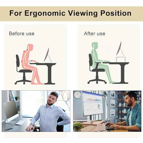 Monitor Stand Riser,Wood & Acrylic Computer Monitor Stand with LED Light,Desk Accessories Desktop Organizer Stand for Computer,Laptop,Printer,PC & TV Screen Riser