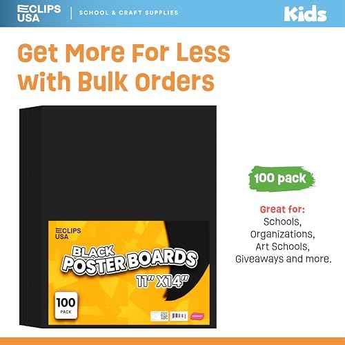Black Poster Paper 11x14 Black Poster Board Bulk Large Poster Board School Supplies 100 Pack