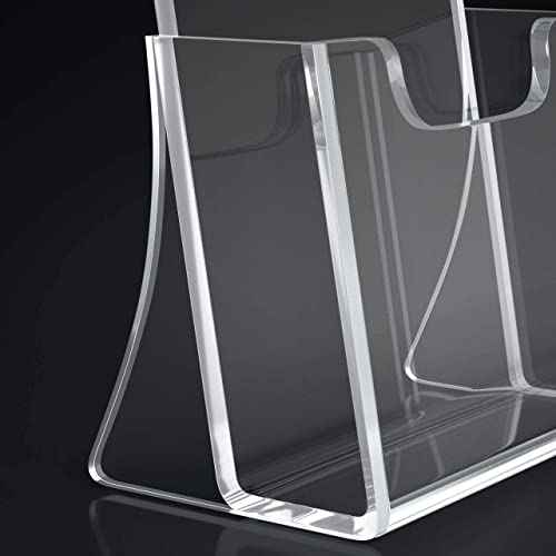 HIIMIEI Brochure Holder 8.5 x 5.5 inches, Acrylic Flyer Holder with 6 Pack, Plastic Stands for Displaying Magazines, Pamphlets, Literature, Brochures, Booklets, Menu