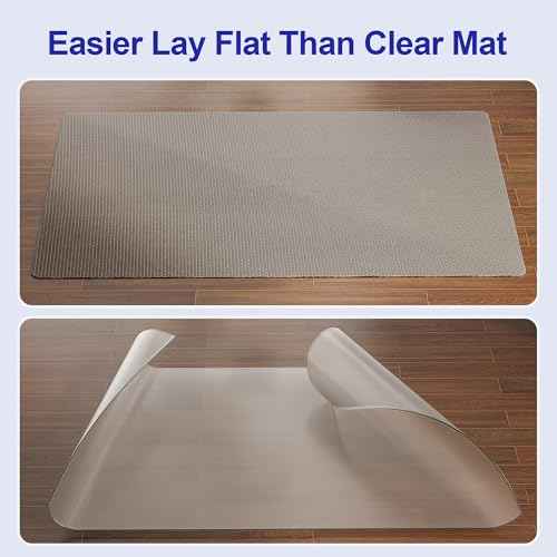 Delamu 36"¡¿48" Office Chair Mat for Hardwood Floor, Heavy Duty Hard Floor Protector for Chairs, Anti-Slip PVC Woven Computer Desk Chair Mat for Home Office, Light Brown