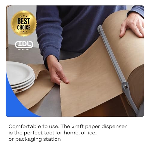 IDL Packaging 24-Inch Kraft Paper Roll Dispenser & Cutter, Tabletop