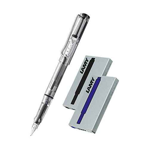 Lamy Vista Fountain Pen With Cartridges Transparent Medium Tip Transparent